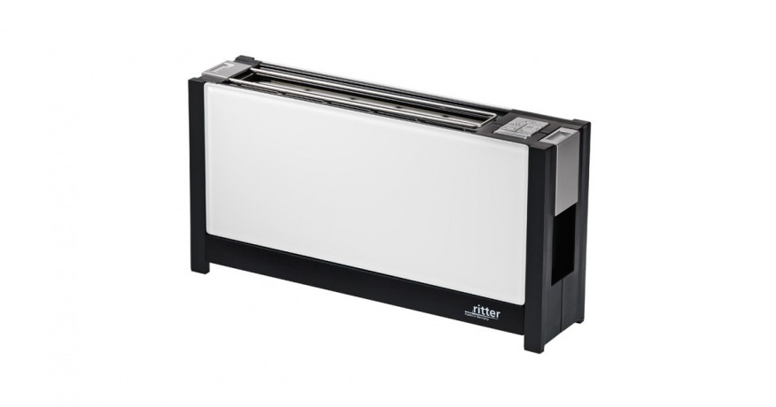 ritter ritter Langschlitz-Toaster volcano 5 weiss/schwarz, 950 Watt, fur 2 Scheiben Toast  weiss/schwarz Тостер Ritter Volcano 5 с длинными слотами, белый/черный, 950 Вт, на 2 ломтика тостов
