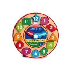 Melissa  Doug Holzuhr mit Formen zum Sortieren Деревянные часы с формами для сортировки