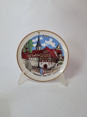 KAHLA GDR Декоративная тарелка "Город Мальш", 19,5см, 1960-70гг.