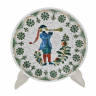 Тарелка декоративная винтажная Kurt Hammer с изображением юноши с дудочкой и растительным орнаментом, фарфор, 19.5 см, Германия, 1970-80гг.