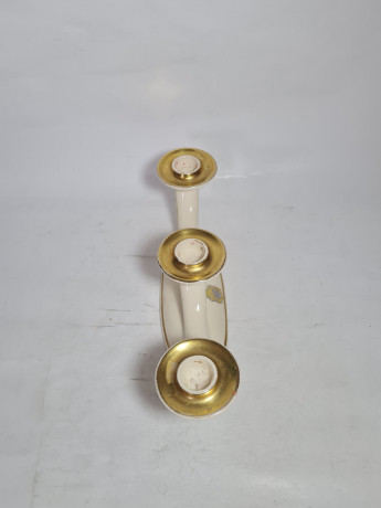 Подсвечник винтажный Limburg Dom Keramik на 3 свечи, фарфор, 27.5 см, Германия, 1970-80гг.