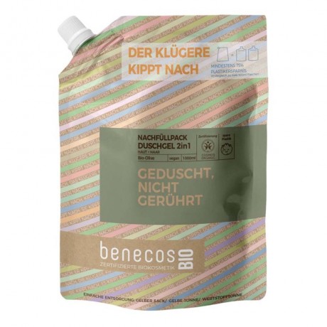 benecos Olive Duschgel 2in1 Haut+Haar Refill  Olive гель для душа 2в1 кожа+волосы сменный блок