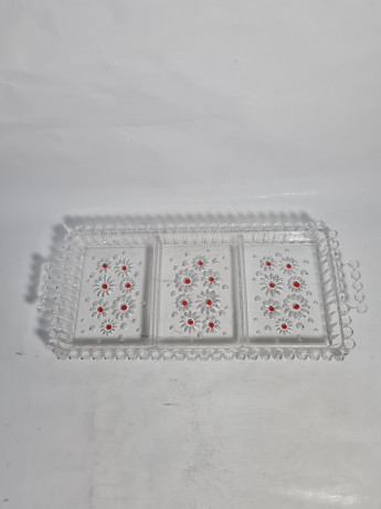 Поднос винтажный Walther Glas, хрусталь, 34 х 15.5, прямоугольный, Германия, 1970-80гг.