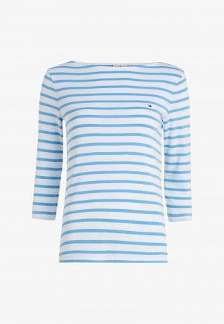 Tommy Hilfiger SLIM CODY STP B-NK 3/4SLV Long sleeved top bleu  SLIM CODY STP B-NK 3/4SLV Топ с длинными рукавами синий