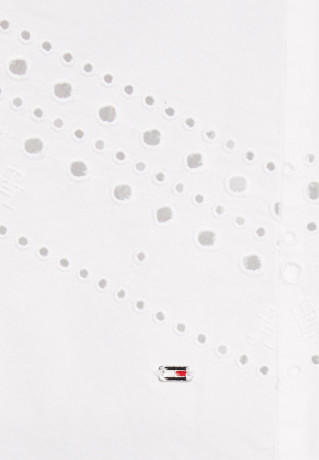 Tommy Hilfiger POPLIN KNEE DRESS Day dress optic white ПЛАТЬЕ ИЗ ПОПЛИНА Повседневное платье оптический белый