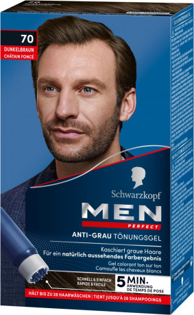 Schwarzkopf Professional Men Perfect Tonungs-Gel 70 Natural Dark Brown 2stk Краска против седых волос-Гель Natur Темно-коричневый 70, 2 штуки