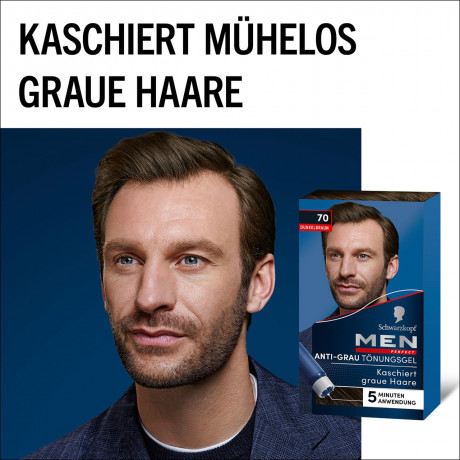 Schwarzkopf Professional Men Perfect Tonungs-Gel 70 Natural Dark Brown 2stk Краска против седых волос-Гель Natur Темно-коричневый 70, 2 штуки