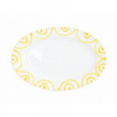 Gmundner Keramik Gmundner Keramik Gelbgeflammt Platte oval mit Fahne Gourmet 21x14x2,1 cm Gmundner керамическая желтая пламенная овальная тарелка с флажком для гурманов 21x14x2,1 см