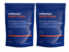 Orthomol Junior Omega Plus Kaudragees 30 portions х 2packs, Ортомол Омега плюс с железом, омега-3, цинком и витамином B12, для улучшения работы мозга для детей с 4-х лет, ириски с фруктовым вкусом, 30 порций x 2 упаковки (курс на 60 дней)