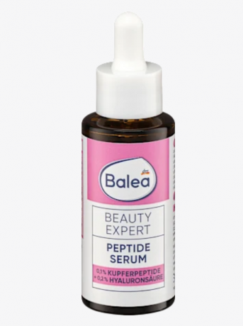 Balea Serum Beauty Expert Peptide, Сыворотка для лица с пептидами: 0,1% пептидов меди + 0,2% гиалуроновой кислоты + 5% глицерина, 30мл