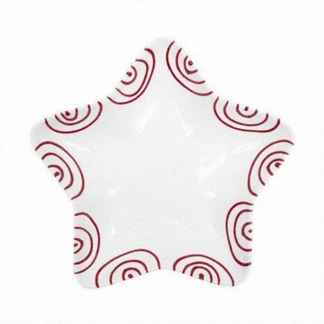 Gmundner Keramik Gmundner Keramik Rotgeflammt Sternschale Stella d: 14 cm / h: 3,9 cm Чаша Stella с красной звездой из керамики Gmundner d: 14 см / высота: 3,9 см