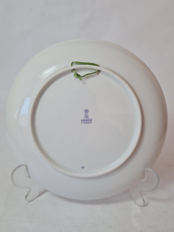 Декоративная тарелка AK Kaiser, белый фарфор с изображением собаки в коричневых тонах, 19,5 x 2,5 см, Германия, 1960-70гг.