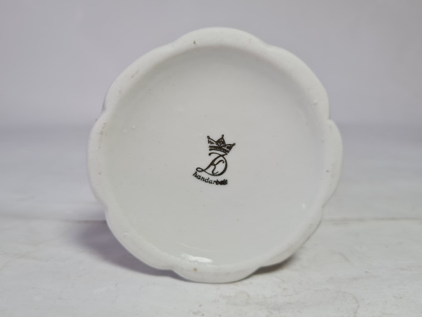 Подсвечник винтажный Dresden с розами и золотой каймой, ручная работа, фарфор, 5,5 x 6,5 см, Германия, 1960-70гг.