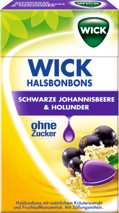 Wick Schwarze Смородина	 и Бузина конфеты без сахара, 46 г