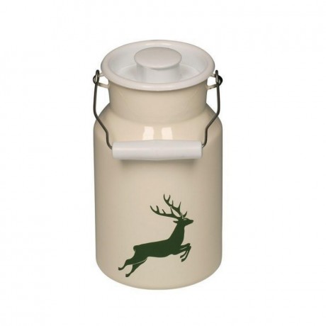 Gmundner Keramik Gmundner Keramik by Riess Gruner Hirsch Milchkanne mit Deckel - Emaille 1,5 L Молочник Gmundner Ceramics by Riess Gr?ner Hirsch с крышкой - эмаль 1,5 л