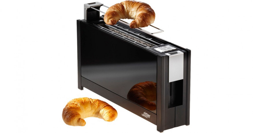 ritter ritter Langschlitz-Toaster volcano 5 schwarz, 950 Watt, fur 2 Scheiben Toast  schwarz Тостер Ritter Volcano 5 с длинными слотами, черный, 950 Вт, на 2 ломтика тостов