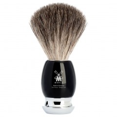 Muhle VIVO Rasierpinsel reines Dachshaar Griff Schwarz  Помазок для бритья VIVO из чистой шерсти барсука Черная ручка
