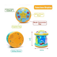 Vetaka Projektor mit Licht und Musik Meerestiere fur Kinder Проектор со световыми и музыкальными морскими существами для детей