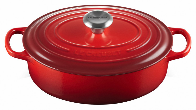 Le Creuset LE CREUSET Gourmet Br\u00e4ter 27 cm SIGNATURE rot LE CREUSET Gourmet жаровня 27 см SIGNATURE