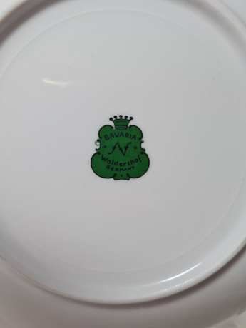 Waldershof Bavaria Чайное трио "Полевые цветы" c позолоченным ободком, Германия, 1960-70гг.