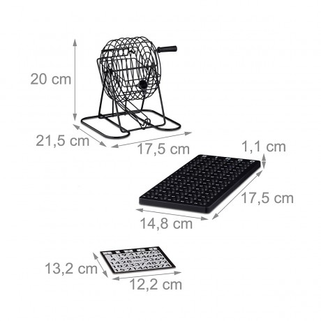 relaxdays Bingospiel mit Lostrommel Игра в бинго с лотерейным колесом