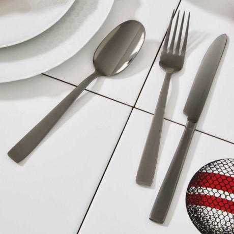 Sambonet Sambonet Flat - Edelstahl / PVD schwarz Besteckset 30-tlg Vollheft / Monoblock Sambonet Flat - набор столовых приборов из нержавеющей стали / PVD черного цвета, 30 предметов с полной ручкой / моноблок