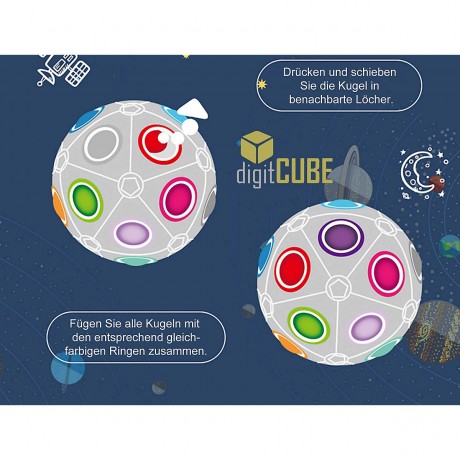 digitCUBE Magic Ball XL buntes Geschicklichkeitsspiel mit 19 Kugeln Magic Ball XL красочная игра на ловкость с 19 мячами