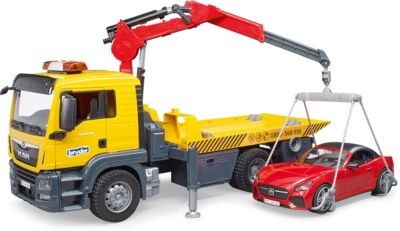 Bruder 03750 MAN TGS Abschlepp-LKW mit Roadster und L+S Module Эвакуатор 03750 MAN TGS с родстером и модулями L+S