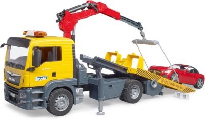 Bruder 03750 MAN TGS Abschlepp-LKW mit Roadster und L+S Module Эвакуатор 03750 MAN TGS с родстером и модулями L+S