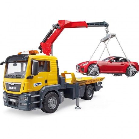 Bruder 03750 MAN TGS Abschlepp-LKW mit Roadster und L+S Module Эвакуатор 03750 MAN TGS с родстером и модулями L+S