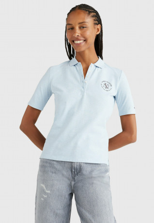 Tommy Hilfiger NYC LOGO REGULAR FIT  Polo shirt breezy blue heather NYC LOGO REGULAR FIT Рубашка поло свежий голубой вереск