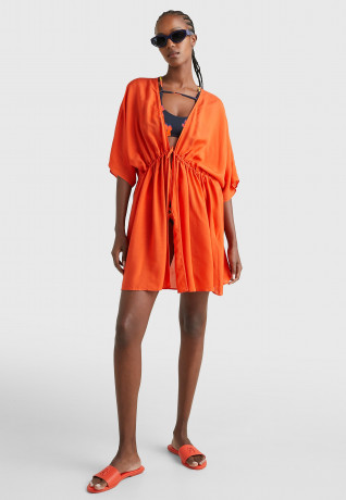 Tommy Hilfiger COVER UP SHORT Beach accessory deep orange COVER UP SHORT Пляжный аксессуар темно-оранжевый