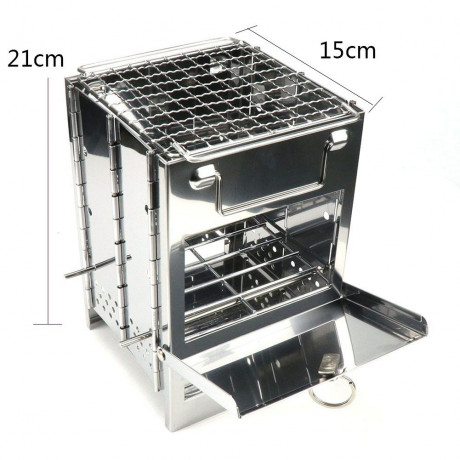 SCRTD SCRTD Gaskocher Outdoor Grill Barbecue Grill Klappbar aus Edelstahl, Tragbarer Hobo-Ofen 21*14*14CM  Газовая плита SCRTD, уличный гриль-гриль для барбекю, складной из нержавеющей стали, портативная духовка-бродяга 21*14*14 см