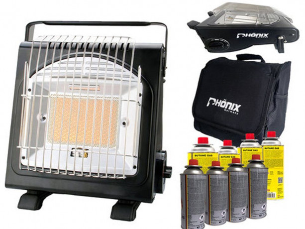 Phonix Germany Phonix Germany Gaskocher PH-100, (2 in 1 Heizung  Kocher, Gasheizung Keramik), Keramik Gasstrahler 1,7 KW Heizstrahler;+ 8 Kartuschen  Газовая плита Phonix Germany PH-100, (конфорка 2 в 1, газовая плита керамическая), керамическая газовая п