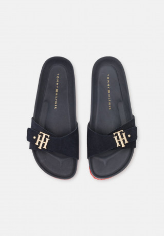 Tommy Hilfiger MOLDED FOOTBED FLAT  Mules red/white/blue ПЛАТФОРМА С ФОРМОВАННЫМИ СТУПИЦАМИ Мюли красный/белый/синий