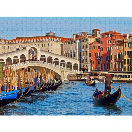 CALVENDO Puzzle CALVENDO Puzzle Rialto Brucke mit einer Gondel Пазл CALVENDO Puzzle Мост Риальто с гондолой