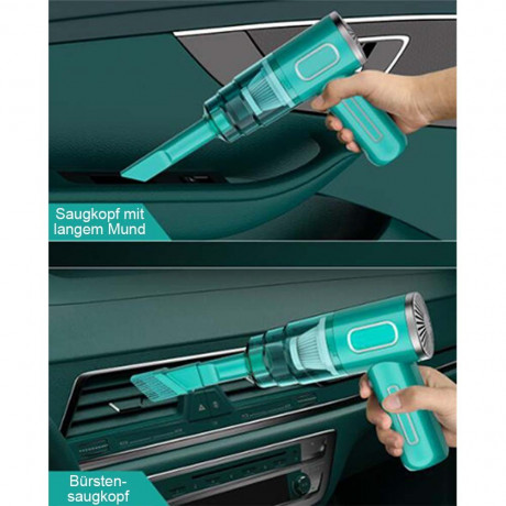 TUABUR TUABUR Akku-Handstaubsauger Kabelloser, wiederaufladbarer tragbarer Handstaubsauger mit 12000PA, 4-in-1 multifunktionaler kabelloser Handstaubsauger, Geeignet fur Autos, Wohnungen und Buros Grun TUABUR Беспроводной ручной пылесос Беспроводной перез