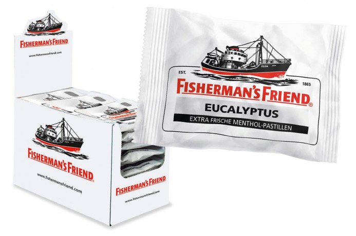 Fisherman's Friend Eucalyptus Фишерманс Френд Конфеты Эвкалипт с сахаром, Коробка 24 шт. x 25 г