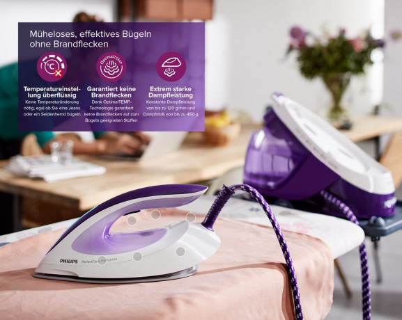 Philips Philips Dampfbugelstation PerfectCare,Dampfbugelstation,Bugelstation,Dampf,Bugelstationen, 1800,00 ml Wassertank, 1,8L Tank abnehmbar,Bugeleisen Dampf,Bugelstationen mit Dampfstation  Philips паровая гладильная станция PerfectCare, паровая гладиль