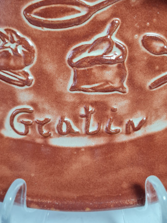 Блюдо винтажное Drei KERA с ручками, коричневая керамика, 23 x 12,5 x 5 см, Италия, 1960-70гг.