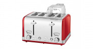 ProfiCook ProfiCook Toaster Vintage PC-TA 1194 rot/chrom, 1.630 Watt, fur 4 Scheiben Toast  rot/chrom Тостер ProfiCook Vintage PC-TA 1194 красный/хром, 1630 Вт, на 4 ломтика тостов