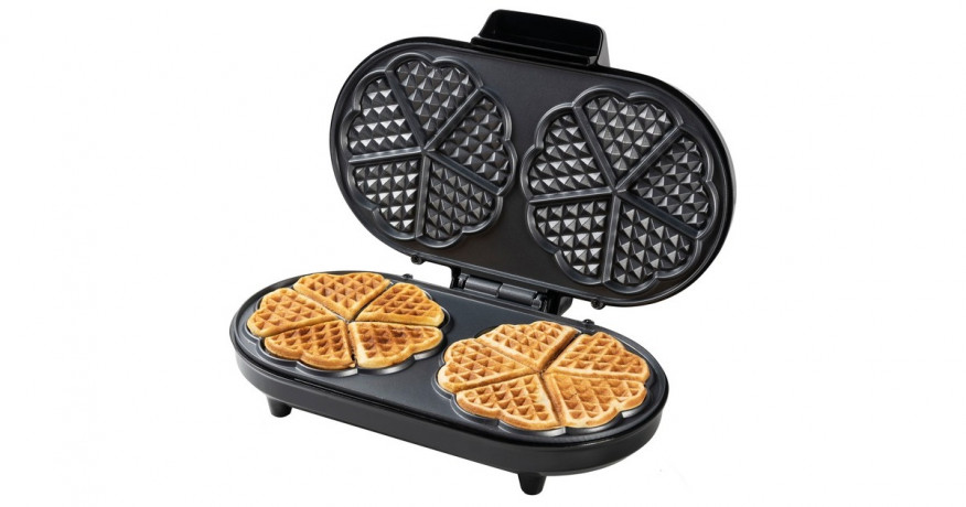 Bestron Bestron Doppel-Waffeleisen ADWM730CO fur Herzwaffeln kupfer/schwarz, 1.200 Watt kupfer/schwarz Двойная вафельница Bestron ADWM730CO для вафель-сердечек медный/черный, 1200 Вт