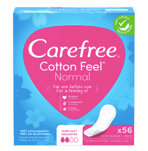Carefree Slipeinlage Cotton Feel Normal 56 St, Прокладки ежедневные Cotton Normal 56 шт, 5 упаковок (280 шт)