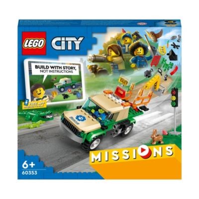 LEGO 3er Set:  60353 City Tierrettungsmissionen mit Pickup, 3 Minifiguren und Tierfiguren +  60354 City Erkundungsmissionen im Weltraum mit Raumschiff und 3 Minifiguren +  60355 City Detektivmissionen Набор из 3 предметов: 60353 City Animal Rescue Mission