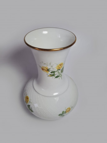 Seltman Weiden Bavaria Винтажная фарфоровая ваза "Чайные розы", 20см x 13см, Германия, 1960-70гг.