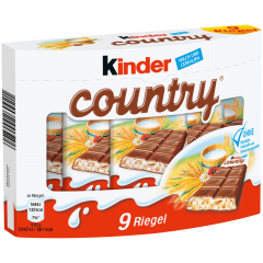 Kinder Country 9 Riegel Вафельные трубочки с молочным шоколадом и рисом