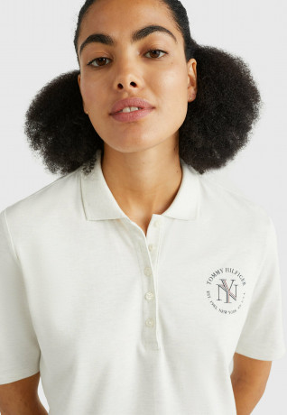 Tommy Hilfiger NYC LOGO REGULAR FIT  Polo shirt white heather NYC LOGO REGULAR FIT Рубашка поло белый вереск