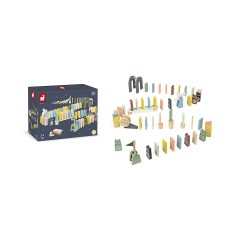 Janod 28 Holzdominos Kollektion Sweet Cocoon Babyund Kleinkindspielzeug Farbe auf Wasserbasis Geschicklichkeitsspiel Entwicklung von Feinmotorik und Konzentration Ab 3 Jahren 28 деревянных домино Коллекция Sweet Cocoon Игрушки для малышей Краски на водной
