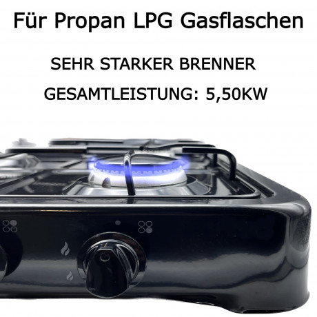 TronicXL TronicXL Gaskocher Campingkocher 4-flammig schwarz Campingherd Gaskocher fur Gasflasche  Газовая плита TronicXL, походная плита, 4 конфорки, черная походная газовая плита для газового баллона
