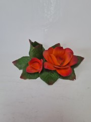 CAPODIMONTE Набор коллекционных фигурок  "Розовые цветы"+"Две красные розы", Италия, 1960-70гг.